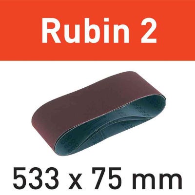 Bandes abrasives Rubin 2 L 533X75 P100 RU2/10 - FESTOOL - 499158