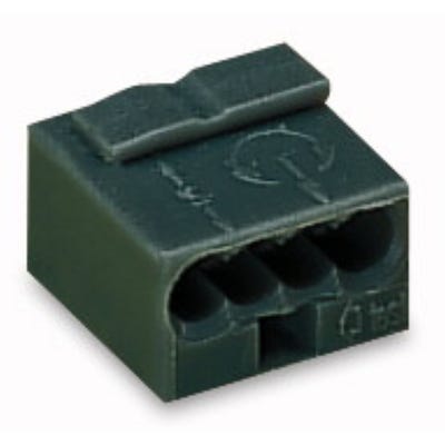 borne micro pour boite de dérivation - wago - 0.6 à 0.8 mm2 - 4 conducteurs - gris foncé
