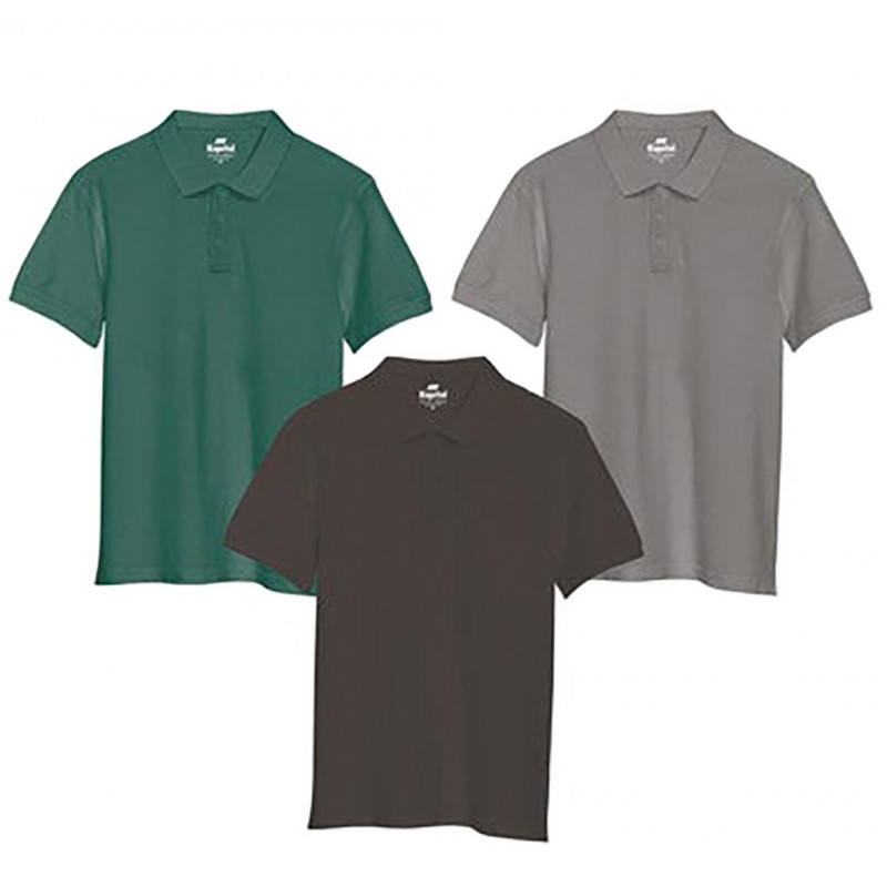 Lot de 3 Polos manches courtes gris/noir/vert KAPRIOL - Taille: XL