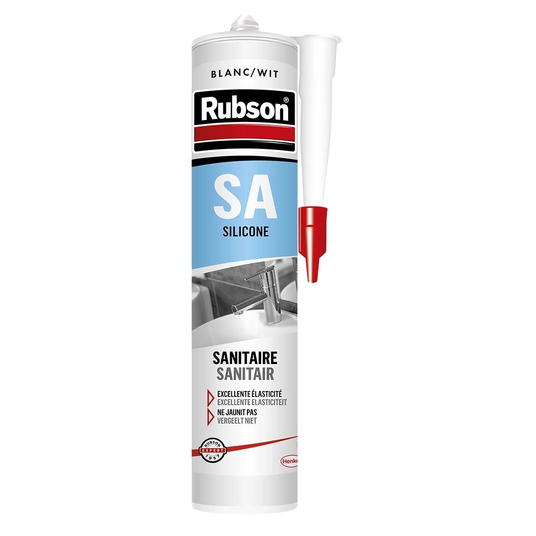 Mastic silicone sanitaire blanc 300ml - RUBSON - 165170