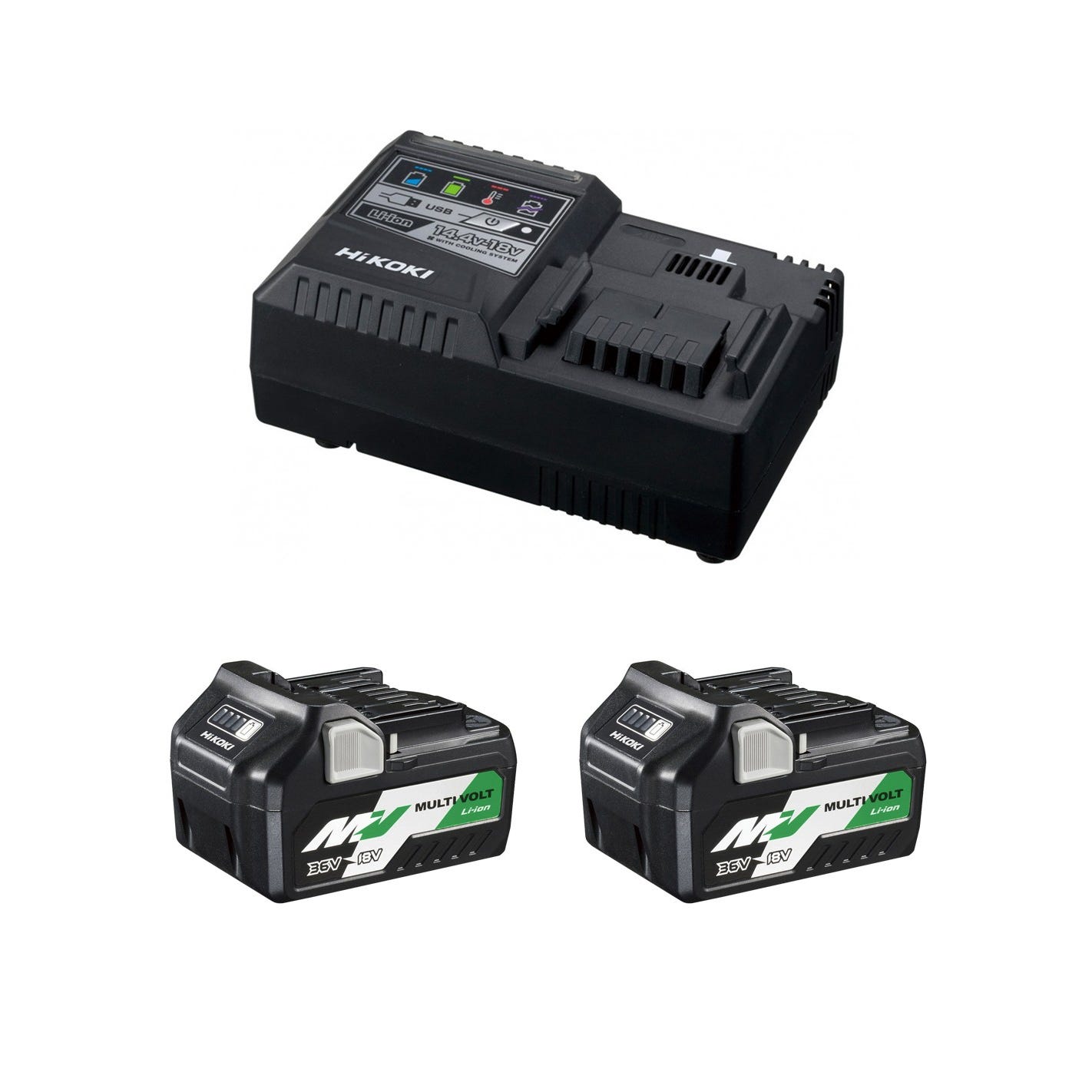 BoosterPack Multi-Volt 2x5Ah 18V et 2,5Ah 36V avec chargeur UC18YSL3WEZ Hikoki 4