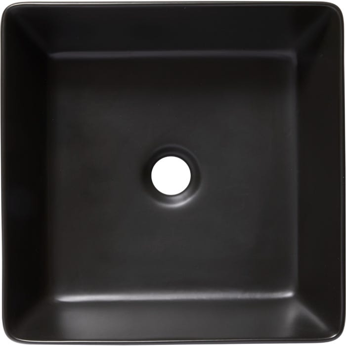 Vasque à poser carrée 38.5 x 38.5 cm - Noir mat - Rebords fins - Carrare 1