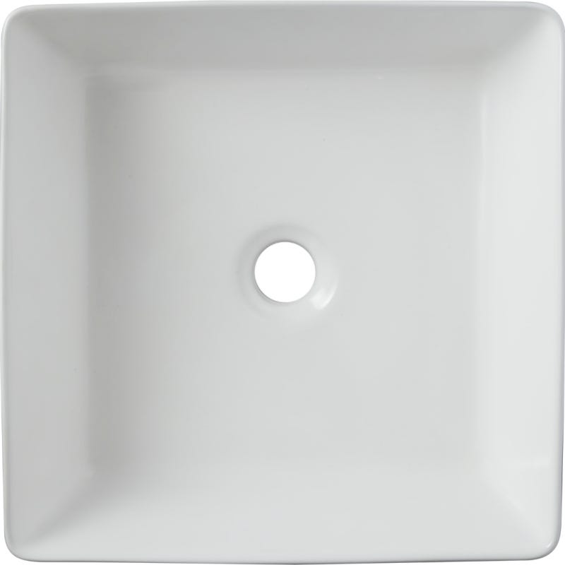 Vasque à poser carrée 38.5 x 38.5 cm - Blanc mat - Rebords fins - Carrare 1
