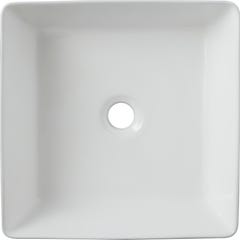 Vasque à poser carrée 38.5 x 38.5 cm - Blanc mat - Rebords fins - Carrare 1