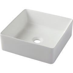 Vasque à poser carrée 38.5 x 38.5 cm - Blanc mat - Rebords fins - Carrare 3