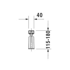Pieds pour baignoires et receveurs D-Code Duravit - longueur latérale > 1000 mm - hauteur réglable de 115 - 180 mm 1