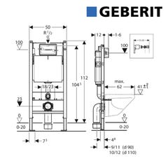 Geberit Pack WC Solid Geberit UP100 +WC Serel SM10 avec brides + Plaque Geberit DELTA01 blanche (39186GEB1) 3