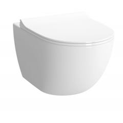 Pack WC Bati-support Geberit Duofix + WC sans bride Vitra Sento SmoothFlush + Abattant softclose + Plaque blanche (SentorimlessG 1