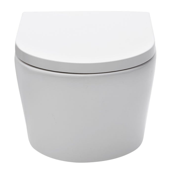 Grohe Pack WC Bâti autoportant avec Cuvette Swiss Aqua Technologies sans bride + Plaque blanche (ProjectSATrimless-4) 4