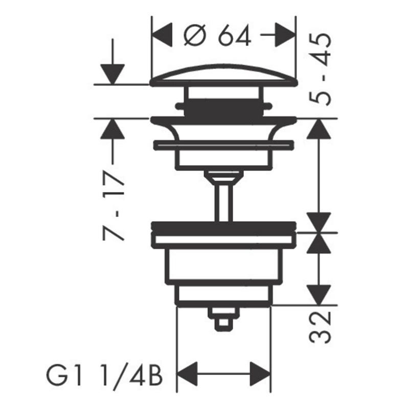 Hansgrohe Garniture de vidage Push-Open pour mitigeur de lavabo et de bidet noir mat (50100670) 1