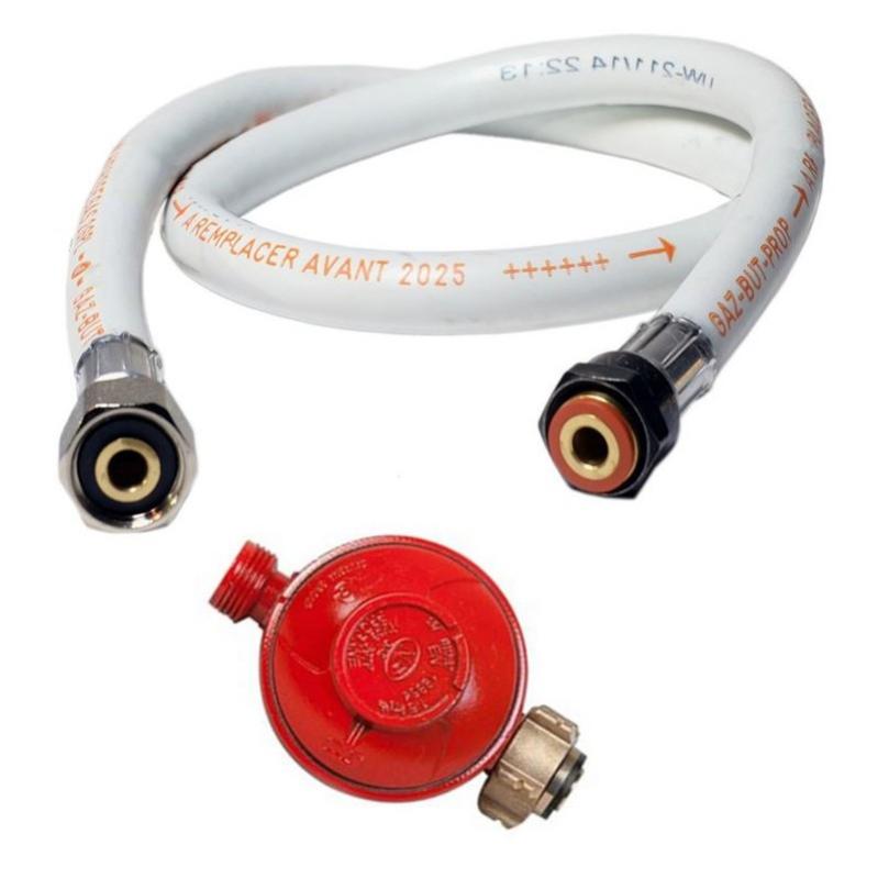 Kit Détendeur gaz Propane 37 mbar + Tuyau gaz flexible 1.00 m Barbecues Planchas Chauffages gaz