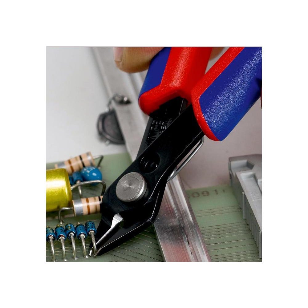 Knipex 78 61 125 - Alicate de corte para electrónica SuperKnips 125 mm con mangos bicomponentes. Filos sin bisel. Apto para fibras de vidrio. 6