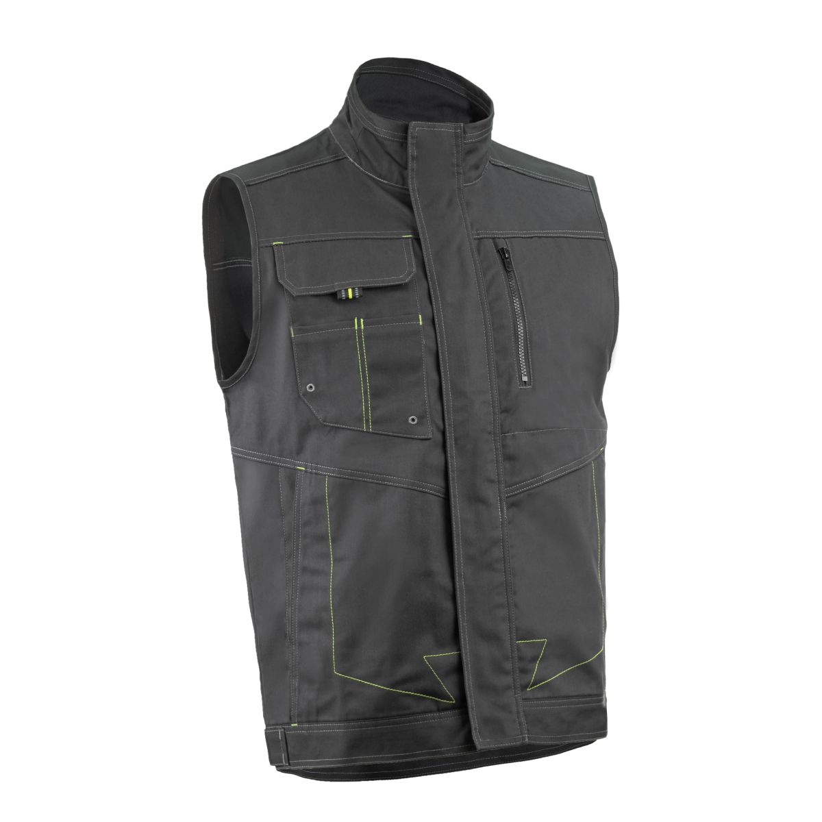 BARVA Gilet Anthracite/Lime, 60%CO/40%PES, 270g/m² - Coverguard - Taille L 0