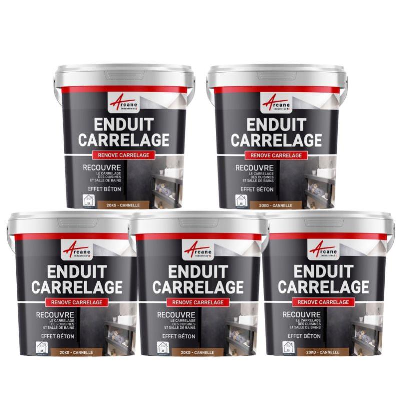 Enduit Carrelage Pour Mur Et Sol - Renove Carrelage - Cannelle - Offre Spéciale : 5 X 20kg - Arcane Industries