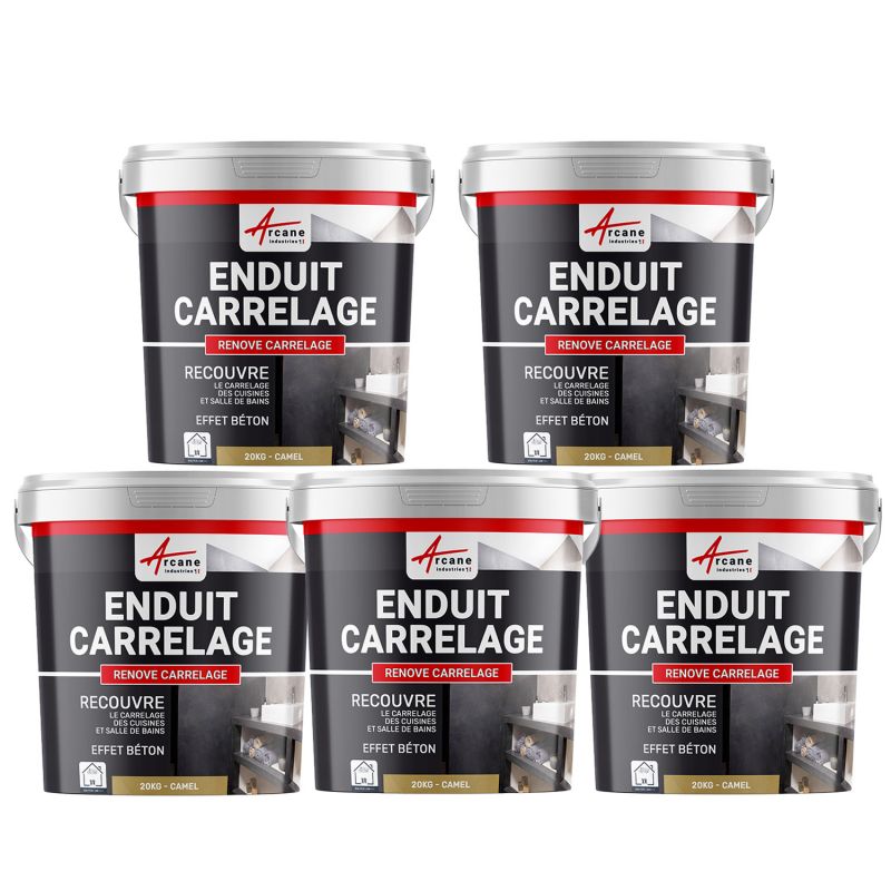 Enduit Carrelage Pour Mur Et Sol - Renove Carrelage - Camel - Offre Spéciale : 5 X 20kg - Arcane Industries