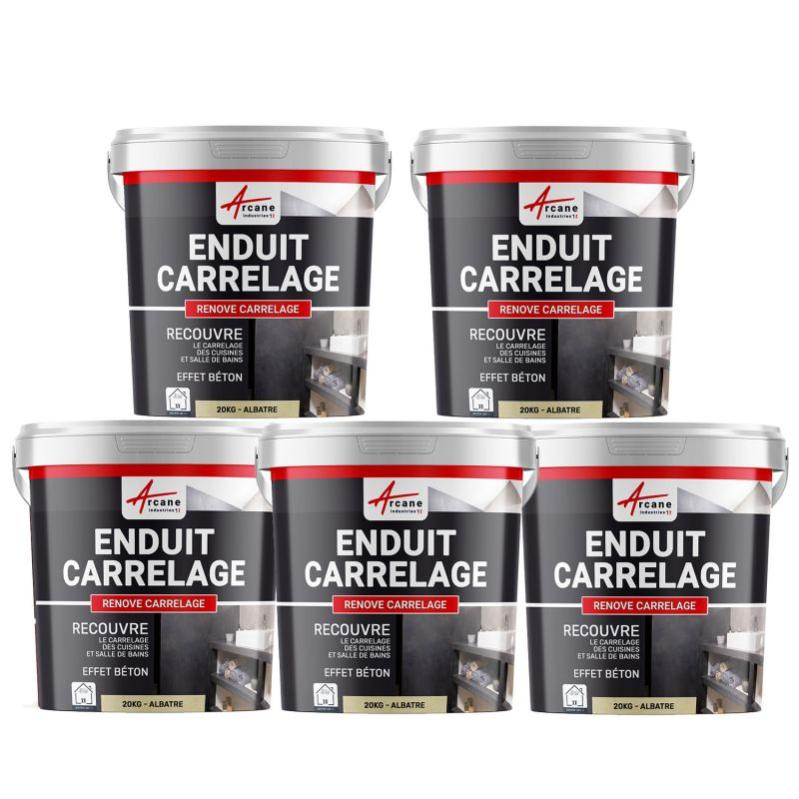 Enduit Carrelage Pour Mur Et Sol - Renove Carrelage - Albatre - Offre Spéciale : 5 X 20kg - Arcane Industries
