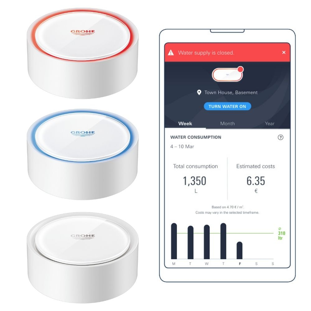 GROHE capteurs intelligents SENSE détection d inondations