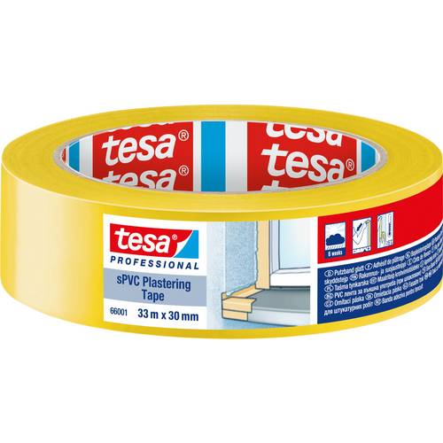 tesa SPVC 66001-00000-00 Bande adhésive de plâtrage tesa® Professional jaune (L x l) 33 m x 30 mm 1 pc(s)