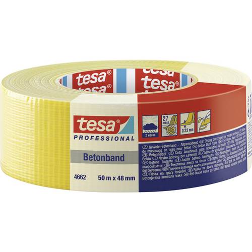 Ruban adhésif toilé tesa® Professional tesa 04662-00199-00 jaune (L x l) 50 m x 48 mm caoutchouc 1 pc(s)