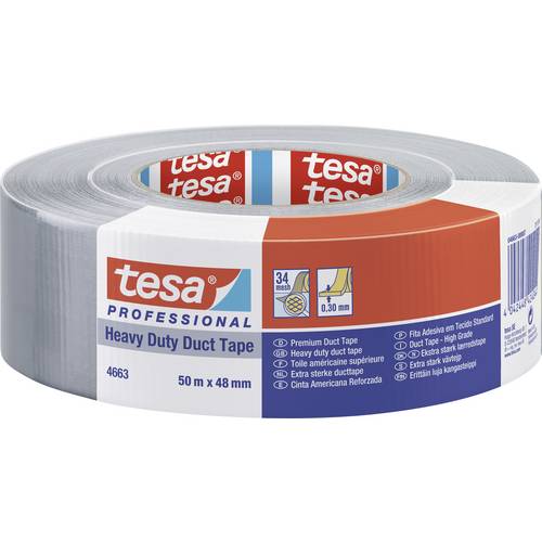 tesa STRONG 04663-00007-02 Ruban adhésif toilé tesa® Professional argent (L x l) 50 m x 48 mm 1 pc(s)