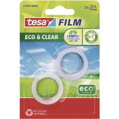 tesafilm Eco & Clear tesa 57049-00000-13 transparent (L x l) 10 m x 19 mm acrylate 2 pc(s) 0