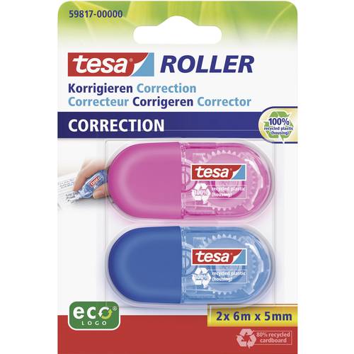 Roller Correcteur Tesa 59817-00 Bleu, Rose (l X L) 6 M X 5 Mm 2 Pc(s)