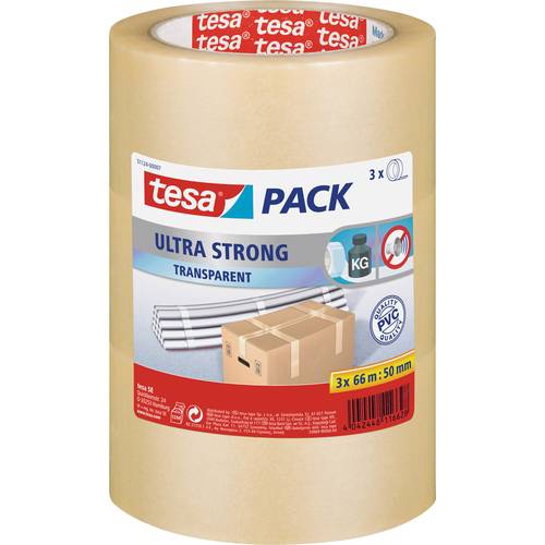 tesa ULTRA STRONG 51124-00007-01 Bande demballage tesapack® transparent (L x l) 66 m x 50 mm 3 pc(s) 0
