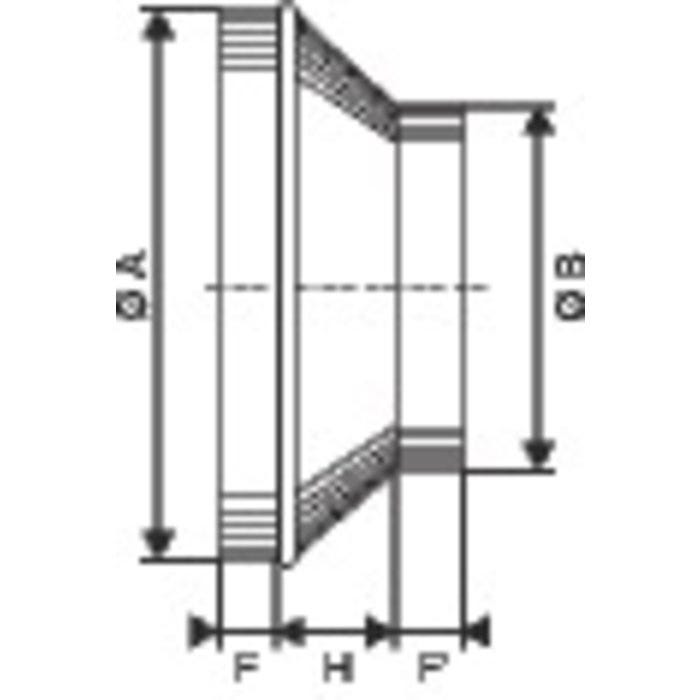 Réduction conique galva - RCC ⌀160/125 ALDES - 11093503 Permet le raccordement de gaines de ventilation diamètre 125 sur les piquages en 160. 2