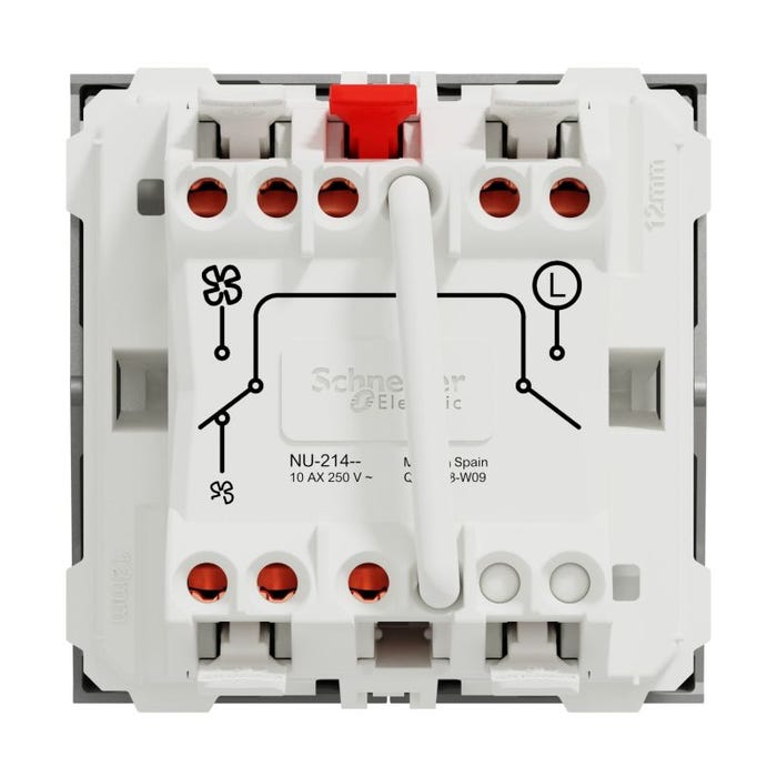 Interrupteur VMC 2 vitesses + Stop Unica Schneider Electric NU321430 1