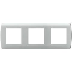 Plaque de finition polycarbonate - 3 postes - ESPRIT Couleur Silver