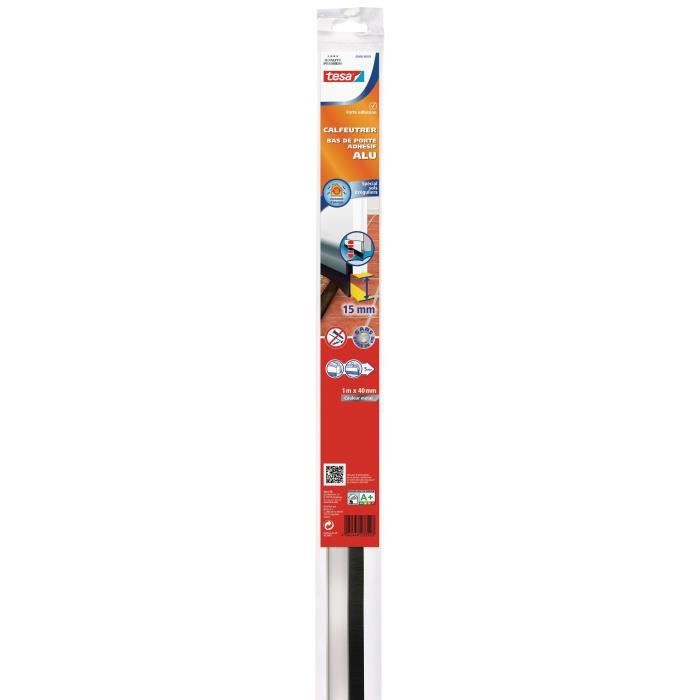 Tesa Joint Bas De Porte Adhesif - Special Sol - 1 M X 43 Mm X 15 Mm - Metal
