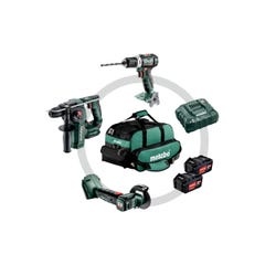 Pack 18 V 3 outils (BSLBL18/CCLTXBL18/BHLTXBL18) 2 batteries 4Ah + chargeur + sac - METABO - 691174000 0