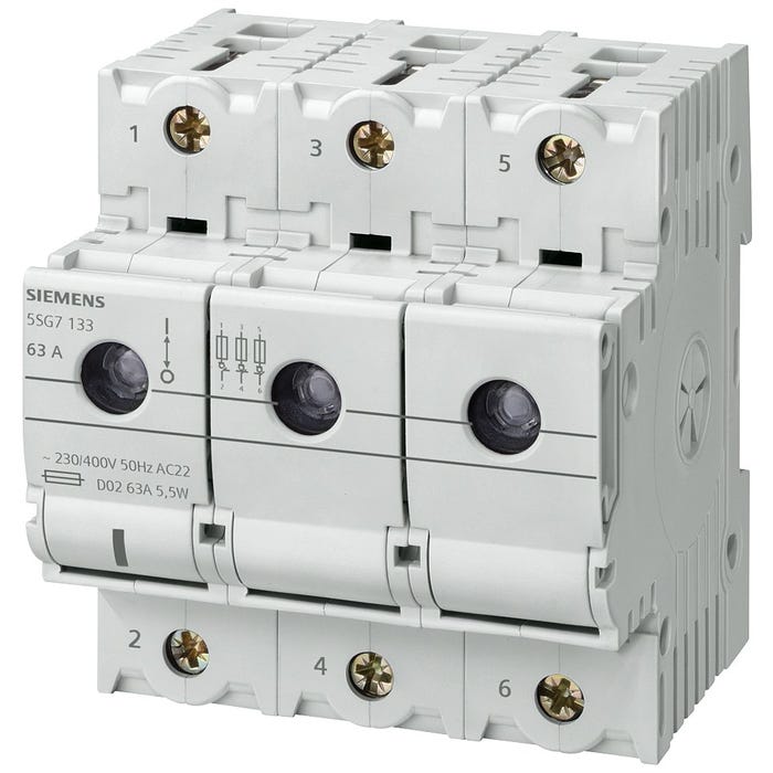 Siemens 5SG7133 Interrupteur-sectionneur Taille du fusible = D02 63 A 400 V 1 pc(s) 2