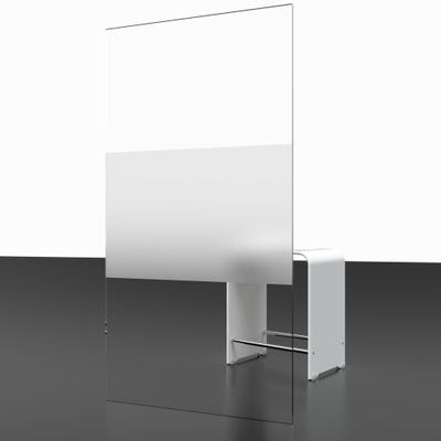 Schulte porte de douche coulissante + paroi latérale, 120 x 90 x 190 cm,verre 5 mm, sablé au milieu dépoli, profilé blanc