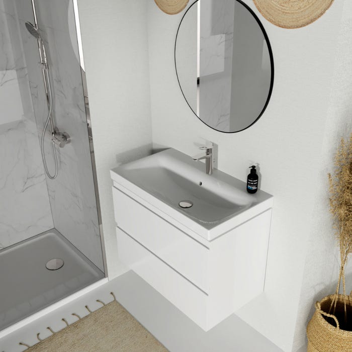 Meuble de salle de bain-80x45cm-Blanc-Moduo 1