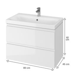 Meuble de salle de bain-80x45cm-Blanc-Moduo 2