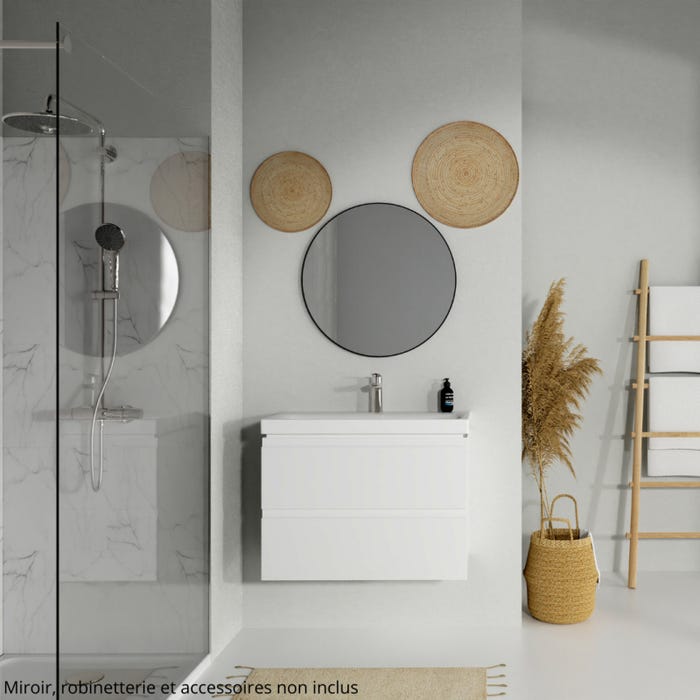 Meuble de salle de bain-80x45cm-Blanc-Moduo 0