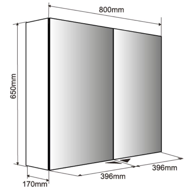 Armoire de toilette OSLO 80cm - 2 portes miroir 2