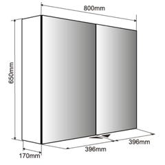 Armoire de toilette OSLO 80cm - 2 portes miroir 2