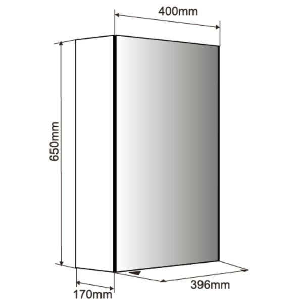 Armoire de toilette OSLO 40cm - 1 porte avec miroir - blanc 2
