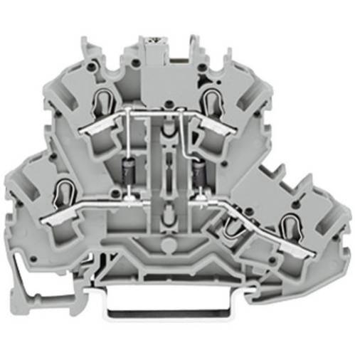 Bloc de jonction à diode à 2 étages WAGO 2002-2214/1000-489 5.20 mm ressort de traction Affectation: L gris 1 pc(s)