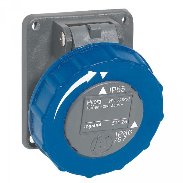 Legrand 051126 Socle Tableau Hyrpa 2p+t 200-250v Ip66/67-55