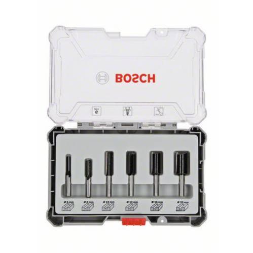 Coffret de 6 fraises droites à queue de 6 mm ø12/16/20 mm bosch - 2607017465