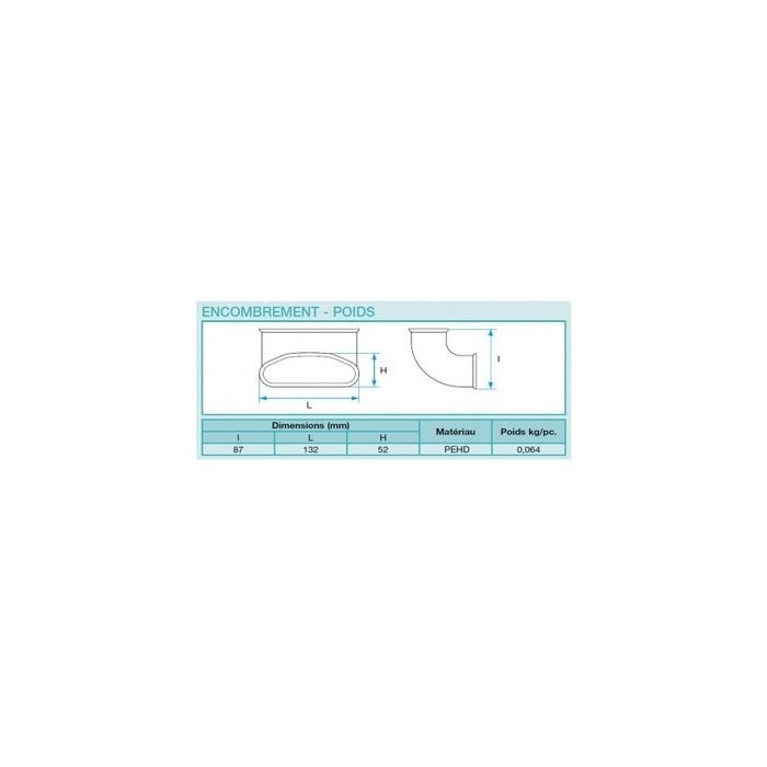 Coude 90° vertical ovale - Optiflex / Flexigaine ALDES - 11091859 2