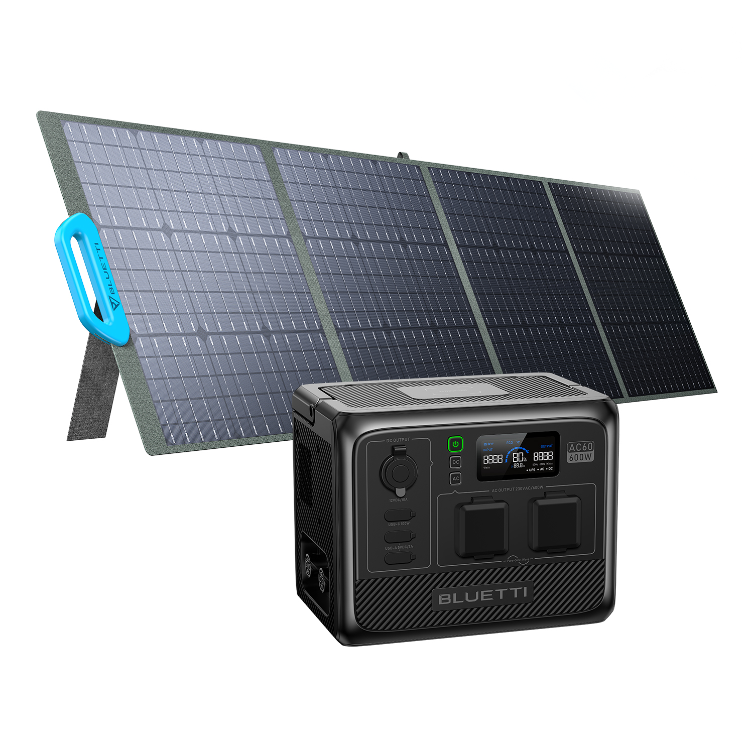 Générateur Solaire BLUETTI AC60 avec Panneau Solaire PV200,403Wh Station Électrique Portable,Batterie de Secours LiFePO4 pour Camping,Panne de Courant 0