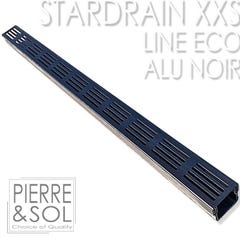 Caniveau XXS MINI L 6,5 cm Grille aluminium NOIR - StarDrain - LINE ECO - Caniveau de 100 cm 0
