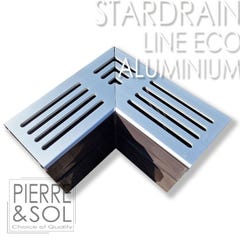 Caniveau étroit 6,5 cm Grille aluminium - StarDrain - LINE ECO - Élément d'angle 0