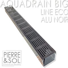 Caniveau BIG Grille aluminium NOIR - AquaDrain - 100/100 - LINE ECO - Caniveau de 100 cm 0