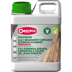 Prepdeck - Décapant - Nettoyant pour bois extérieurs - Owatrol Pro - 1 L 1