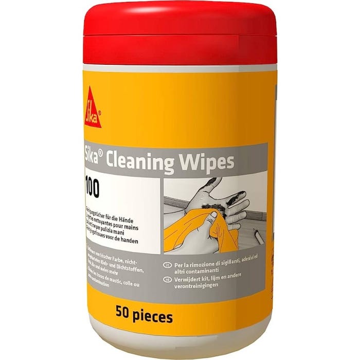 SikaCleaning Wipes-100 - Lingettes pour le nettoyage des mains et outils - Sika 0